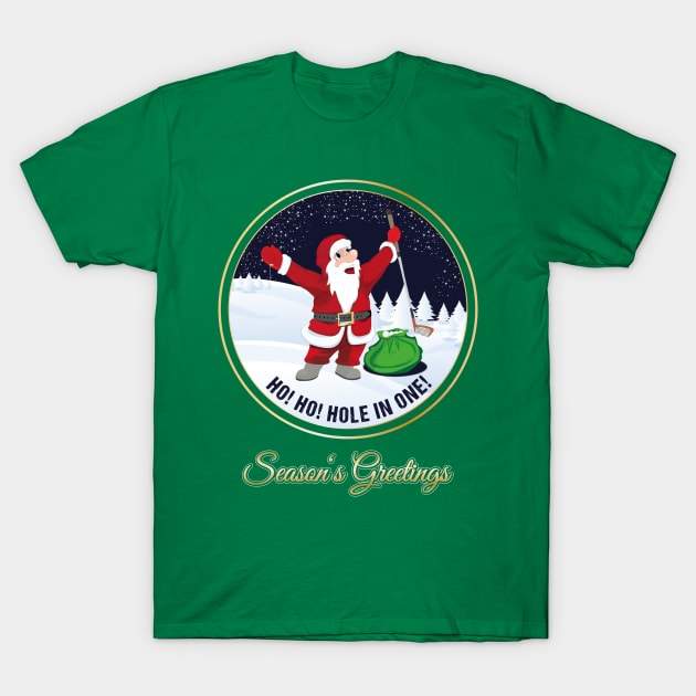 Santa Golf Season's Greetings for Golfer Golf Club Christmas Card T-Shirt by stearman